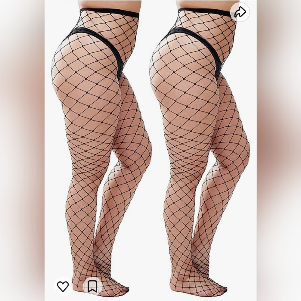 Plus Size Black Fishnet Stockings
